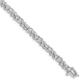 14k White Gold Holds 2.88 carat 28-3mm Round Diamond Fancy Swirl 7 inch Tennis Bracelet Mounting (No Stone Included)
