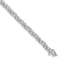 14k White Gold Holds 2.88 carat 28-3mm Round Diamond Fancy Swirl 7 inch Tennis Bracelet Mounting (No Stone Included)