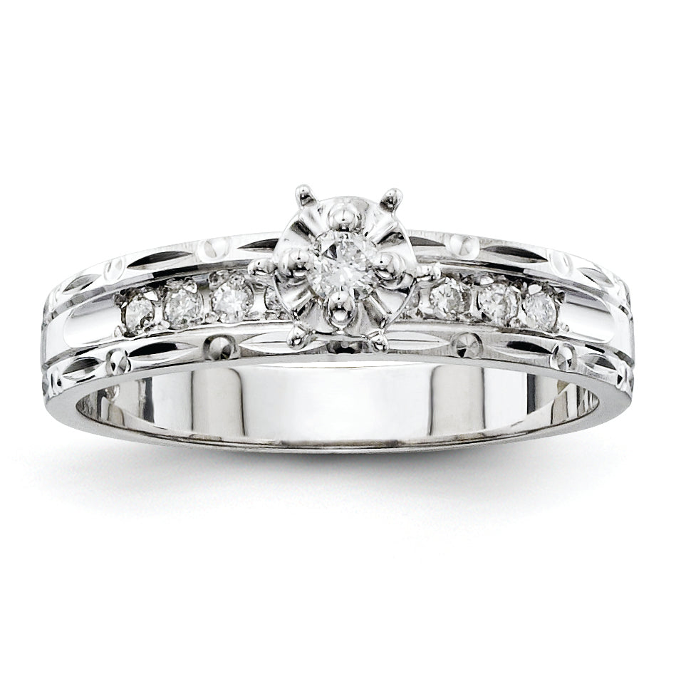 14k White Gold Engagement (Trio) Mounting (No Stone Included)