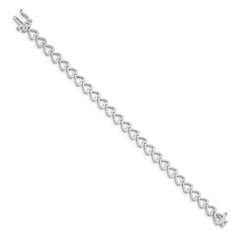 14k White Gold Holds 24 Stones up to 2.75mm Heart-Shaped Add-A-Diamond 7 inch Bracelet