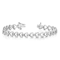 14k White Gold Holds 24 Stones up to 2.75mm Heart-Shaped Add-A-Diamond 7 inch Bracelet