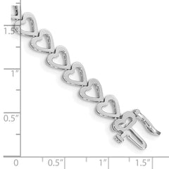 14k White Gold Holds 24 Stones up to 2.75mm Heart-Shaped Add-A-Diamond 7 inch Bracelet