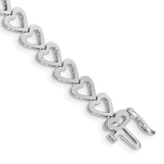 14k White Gold Holds 24 Stones up to 2.75mm Heart-Shaped Add-A-Diamond 7 inch Bracelet