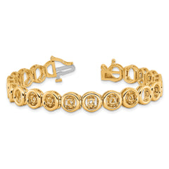 14k Holds 3/4 carat 6-3.2mm Circle Add-a-Diamond 7 inch Tennis Bracelet Mounting (No Stone Included) with 6 Heads