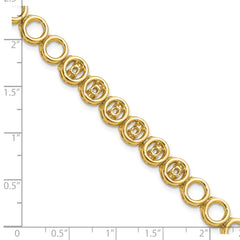 14k Holds 3/4 carat 6-3.2mm Circle Add-a-Diamond 7 inch Tennis Bracelet Mounting (No Stone Included) with 6 Heads