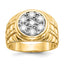 14k 1 carat AA Diamond Mens Cluster Ring