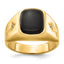 14k Cushion Onyx and AAA Diamond Mens Ring