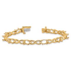 14k 7x5 Gemstone Bracelet Mounting (No Stone Included)