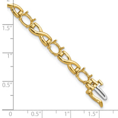 14k 7x5 Gemstone Bracelet Mounting (No Stone Included)