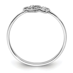 14k White Gold Polished AA Diamond ring