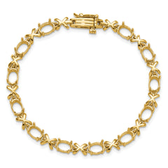 14k 7x5 Gemstone Bracelet Mounting (No Stone Included)