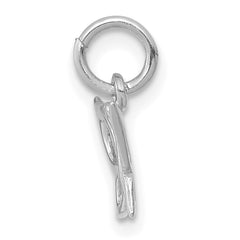 14k White Gold Polished Butterfly Charm