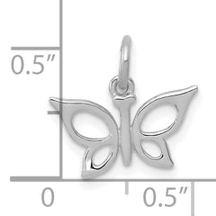 14k White Gold Polished Butterfly Charm