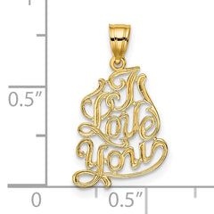 14K I LOVE YOU Script Charm