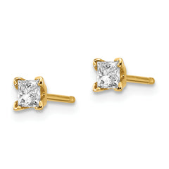 14k AAA Quality Complete Princess-cut Diamond Earrings