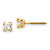 14k AAA Quality Complete Princess-cut Diamond Earrings
