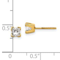 14k VS Quality Complete Princess-cut Diamond Earrings