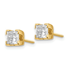 14k 1ct AA Quality Complete Princess-cut Diamond Stud Earrings