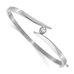 14k White Gold 1/4 carat Lab Grown Diamond VS/SI+ G+ Complete Bangle Bracelet