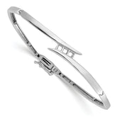 14k White Gold Holds 1/4 carat 3-2.9mm Round Stones Hinged Bangle Bracelet Mounting (No Stone Included)