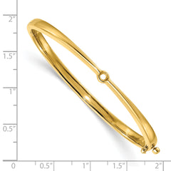 14k Holds 1/4 carat 4.0mm Round Stone Hinged Oval Bangle Bracelet Mounting (No Stone Included)