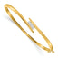 14k Complete 3-Stone 1/3 carat AA Diamond Hinged Oval Bangle Bracelet