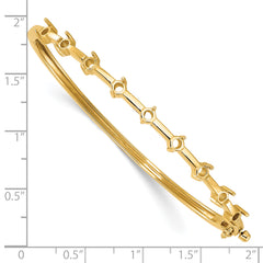 14k Holds 7/8 carat 9-3.0mm Round Stones Hinged Oval Bangle Bracelet Mounting (No Stone Included)