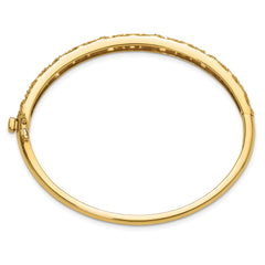 14k Swirl Design Holds 3/4 carat (5-2.9mm/6-1.7mm/12-1.3mm Round Stones) Hinged Oval Bangle Mounting (No Stone Included)
