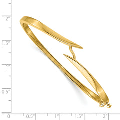 14k Hinged Oval Bangle Bracelet Mounting (No Stone Included)