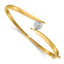 14k Two-tone Complete 1/2 carat VS Diamond Hinged Oval Bangle Bracelet