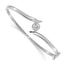 14k White Gold Complete 1/2 carat A Diamond Hinged Oval Bangle Bracelet