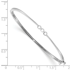 14k White Gold Holds 1/5 carat 3-2.5mm Round Stones Hinged Oval Bangle Bracelet Mounting (No Stone Included)