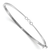 14k White Gold Holds 1/5 carat 3-2.5mm Round Stones Hinged Oval Bangle Bracelet Mounting (No Stone Included)