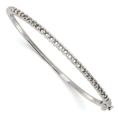 14k White Gold Holds 25 2.9mm 1.9ct Hinged Bangle Mounting