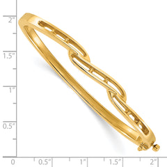 14k Holds 1 carat 6-1.6mm/27-2.0mm Round Stones Hinged Oval Bangle Bracelet Mounting (No Stone Included)