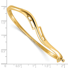 14k Holds 3/8 carat 2-2.0mm/4-2.1mm/4-2.2mm Round Stones Hinged Oval Bangle Bracelet Mounting (No Stone Included)