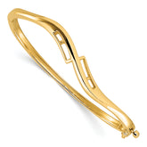 14k Holds 3/8 carat 2-2.0mm/4-2.1mm/4-2.2mm Round Stones Hinged Oval Bangle Bracelet Mounting (No Stone Included)