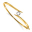 14k Two-tone Holds 1/2 carat 5.0mm Round Stone Hinged Oval Bangle Bracelet Mounting (No Stone Included)