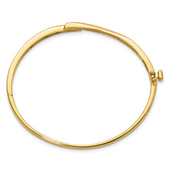 14k Holds 1/8 carat 3-2.2mm Round Stones Hinged Oval Bangle Bracelet Mounting (No Stone Included)