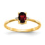 14k Diamond and 6x4 Oval Garnet Birthstone Ring