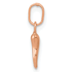 14k Rose Gold 3D Italian Horn Charm