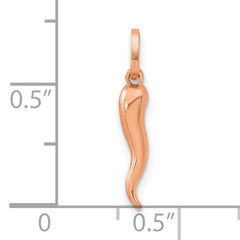14k Rose Gold 3D Italian Horn Charm