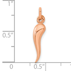 14k Rose Gold 3D Italian Horn Charm