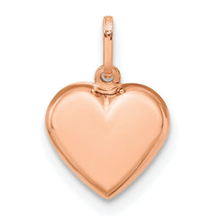 14K Rose Gold Polished 3-D Heart Pendant