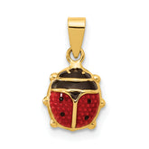14K Polished Red/Black Enamel Ladybug Pendant