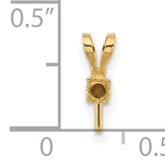 14k 6mm White Pearl & Diamond Pendant Mounting (No Stone Included)