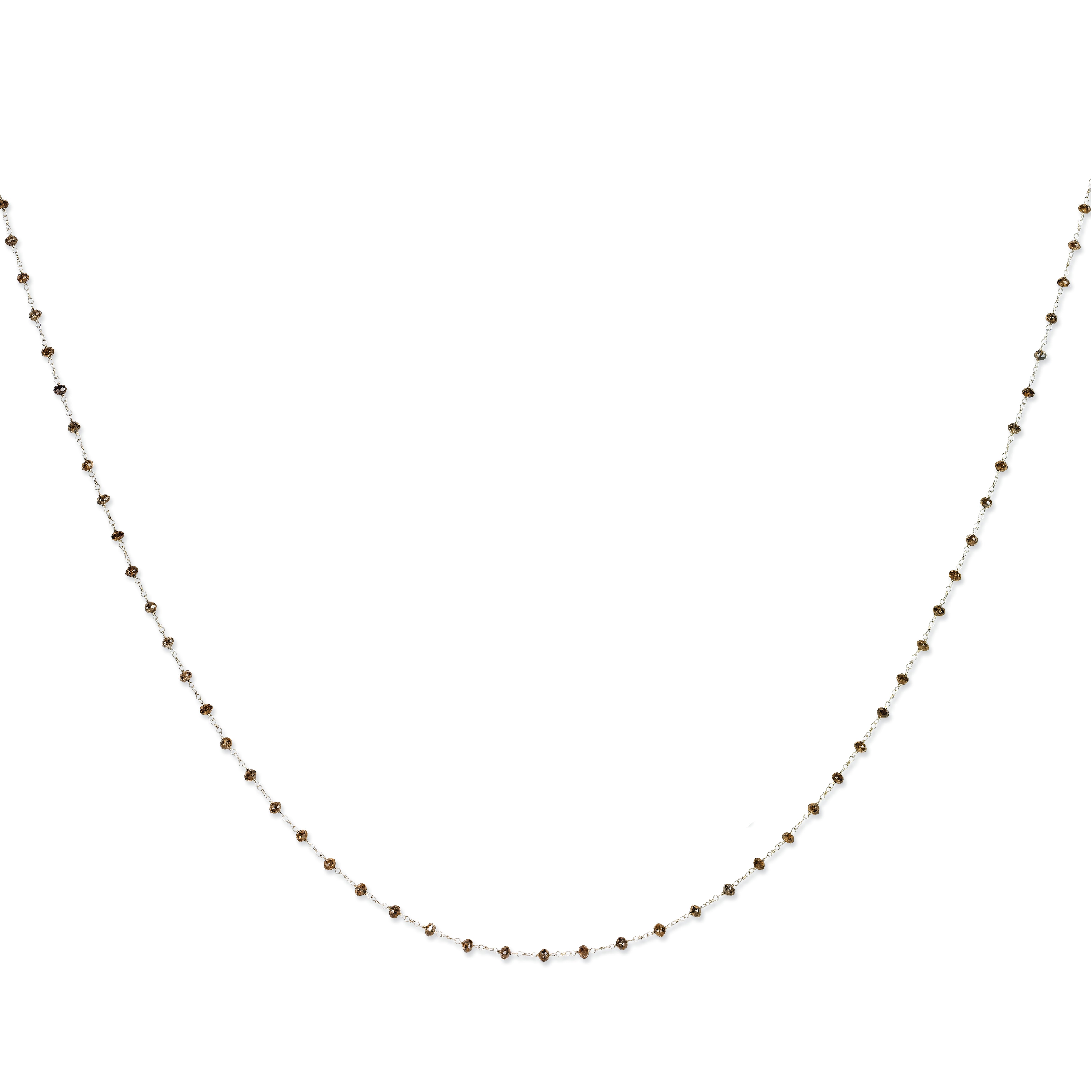 14k White Gold Coffee Brown Diamond Briolette Necklace