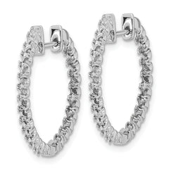14k White Gold Diamond Hinged Hoop Earring Mounting (No Stone Included)s