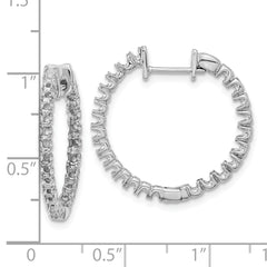 14k White Gold Diamond Hinged Hoop Earring Mounting (No Stone Included)s