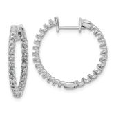 14k White Gold Diamond Hinged Hoop Earring Mounting (No Stone Included)s